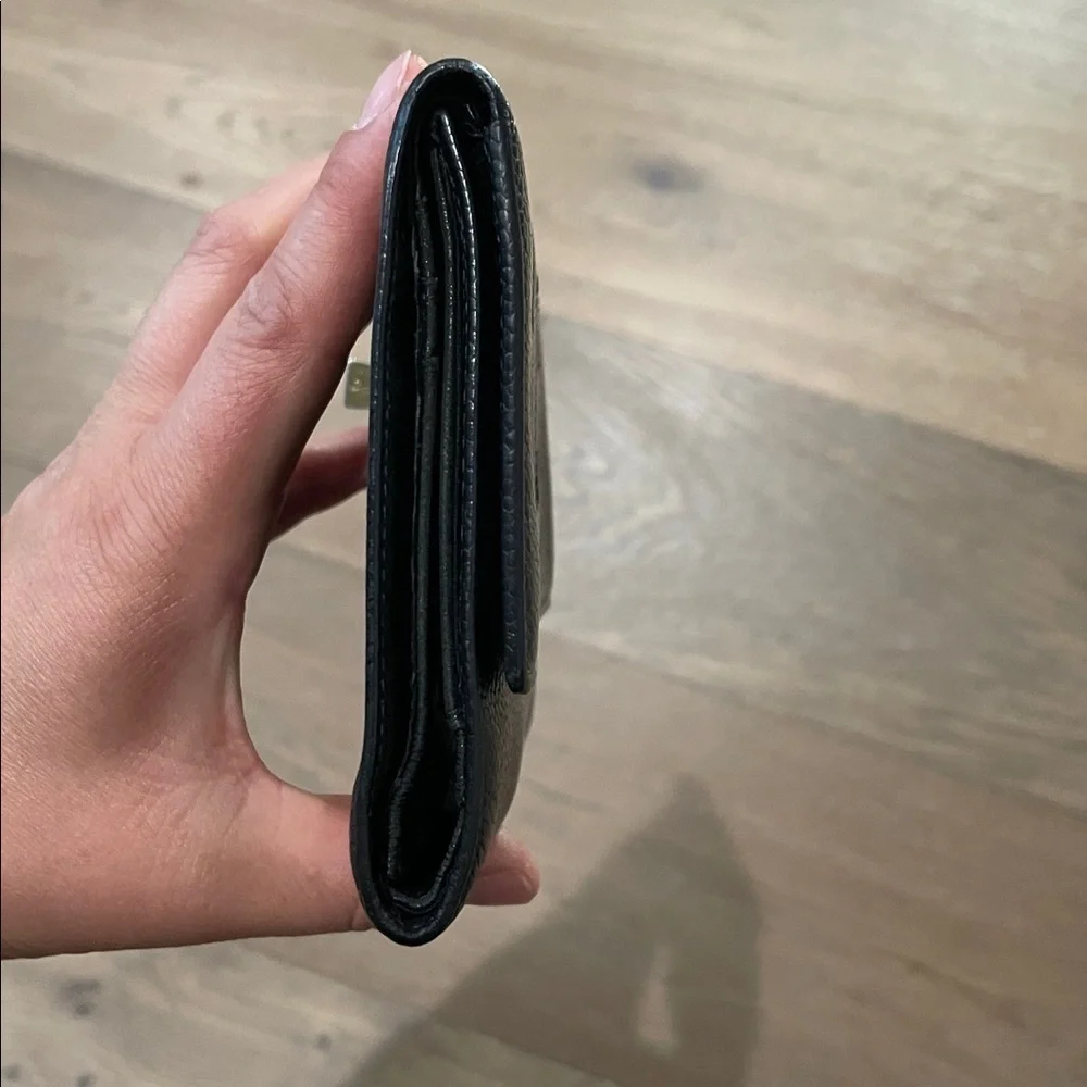 CHANEL Caviar Black Trifold Wallet